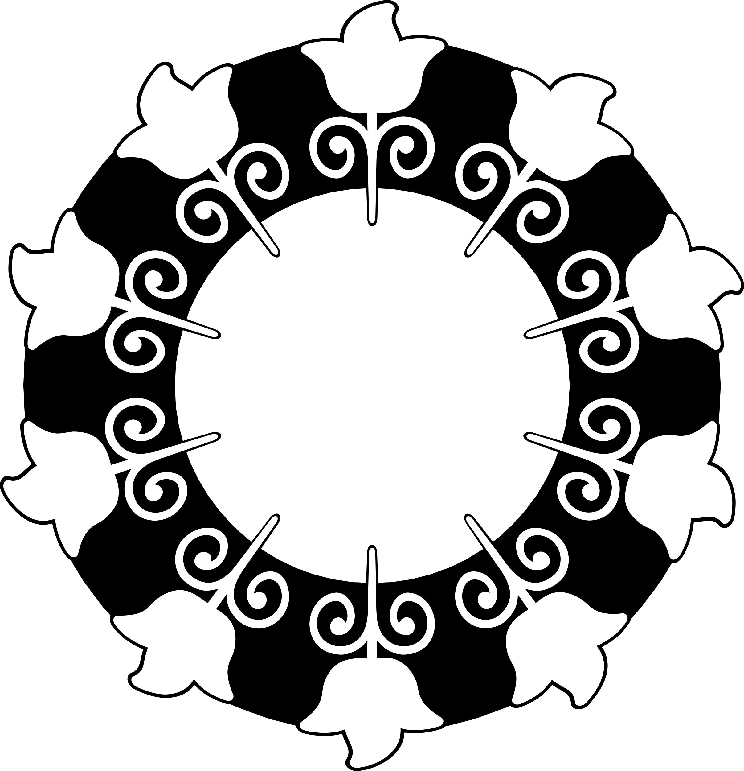 Flower Of Circular Design Outline Icon Svg Set Free Vectors
